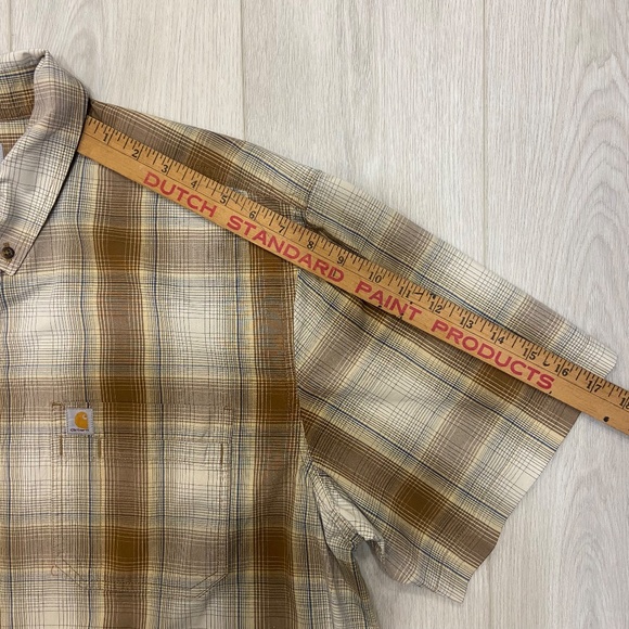 Men's Carharrt Relax Fit Shirt Short Sleeve Button Up Shirt Size 2XL - Picture 8 of 9
